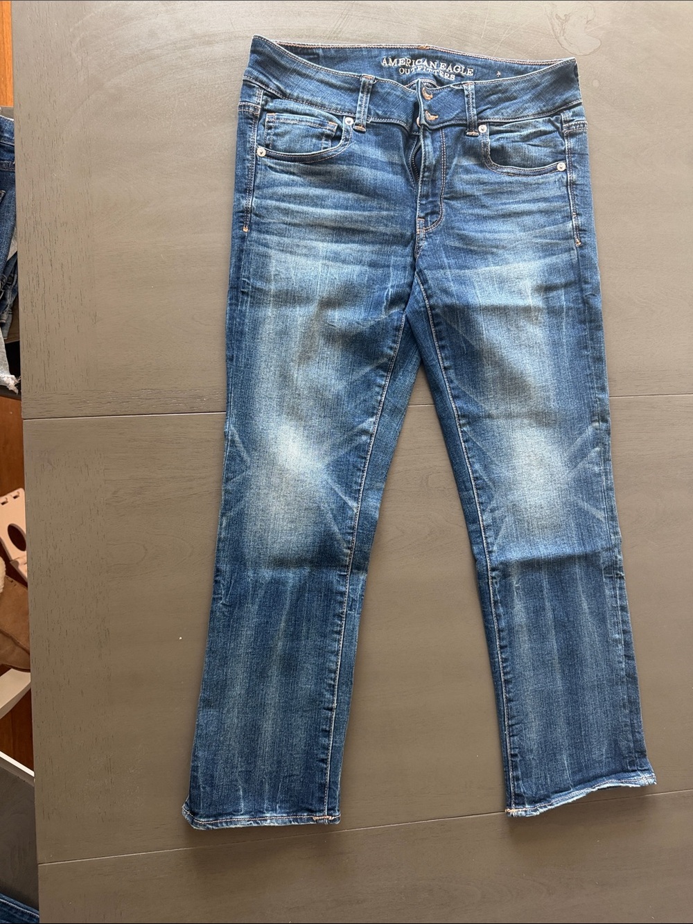 American Eagle Outfitters Women's Blue Straight Leg Jeans